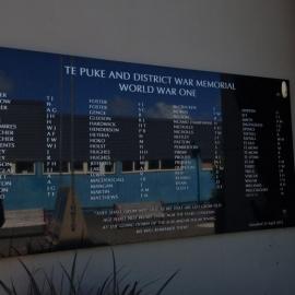 World War I Memorial - Te Puke War Memorial Hall