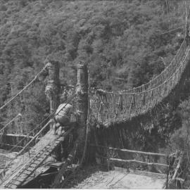 Bridge being built for the film "Savage Island"