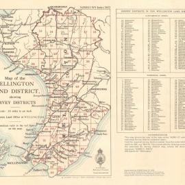 Cadastral index map - Wellington Land District showing survey districts - 2022