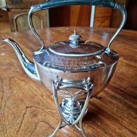 Tea pot given to Mabel Fownes by citizens of Katikati