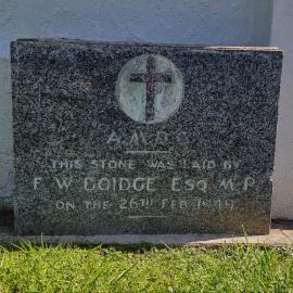 Foundation stone for St. Peter by the Sea, Waihi Beach