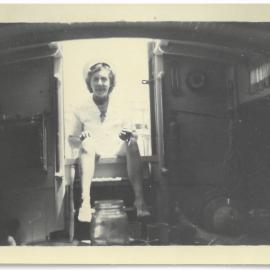 Inside the cabin of an unknown launch