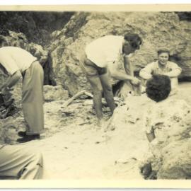 A picnic on the rocks