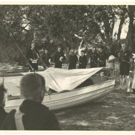 The dedication of the Sea Scouts' boat