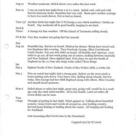Diary of Voyage to New Zealand May 31st 1875. Thomas Leech