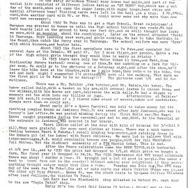 Modes of living in Te Puke from 1917