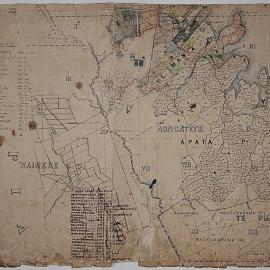 Map of gold claims in Aongatete region