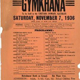 Poster for Katikati Farmer's Annual Gymkhana