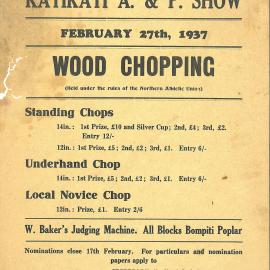 Poster for A & P Show at Katikati