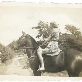 Pat on her horse Pixie