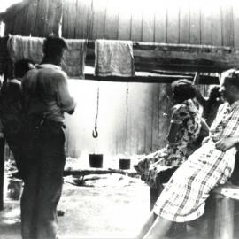 Inside a kauri logger's slab hut, Katikati