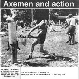 Wood chopping at the A & P Show 1984