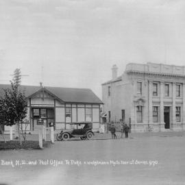 Te Puke Post Office and Bank of New Zealand c1915