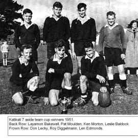Katikati rugby winning team 1951