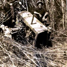 Tractor stuck in swamp