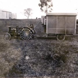 Tractor pulling caravan