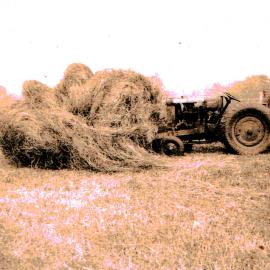 Haymaking with tractor