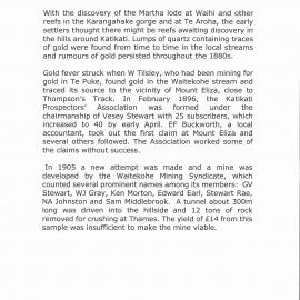 Mount Eliza goldmine - Katikati