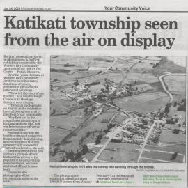 Katikati Township seen from the Air on display