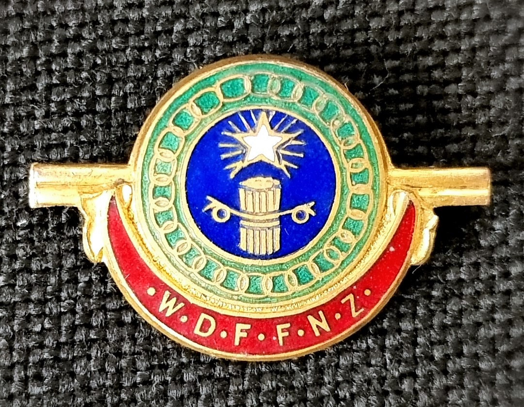 This pin was found in the collection of the W.D.F.F. at Te Puke. The owner is unknown.