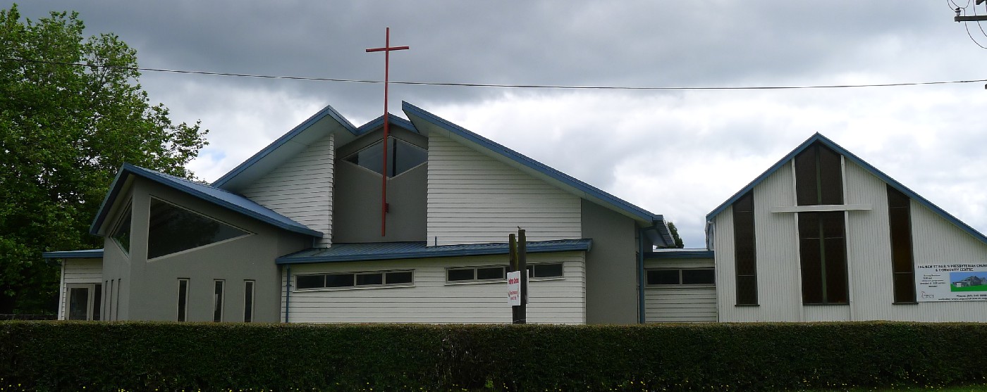 St Paul's Presbyterian Church on the corner of Mulgan Street and SH2.